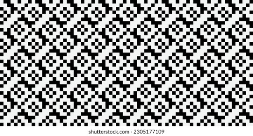 Tejidos blancos y negros sin costura. Vector de textura de tejido. Ilustración geométrica del stock. 
