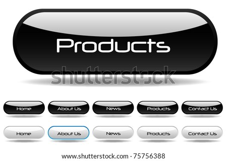 Black and white web buttons