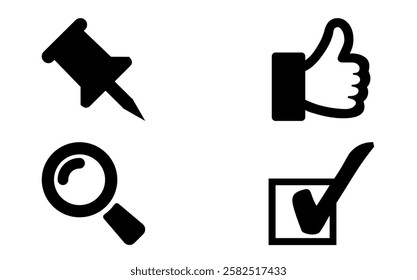  Black And White Web Element Icon Vector EPS 4 Set 
