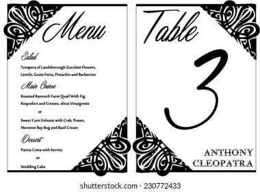 Black & White Wedding Invitation Card vector template