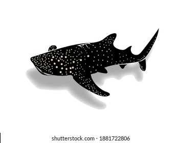 Black White Whale Shark Stock Vector (Royalty Free) 1881722806 ...