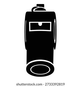 Black and white whistle with oval base and rectangular keyhole slot symbol rectangular slot d