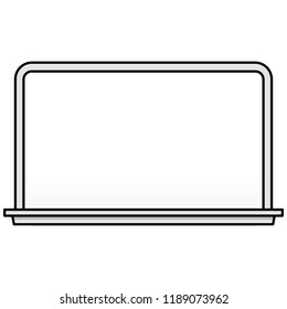 Black and White Whiteboard - A vector cartoon illustration of a school Whiteboard.