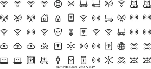 Schwarz und weiß von Wi-Fi und Netzwerk-Symbole Wi-Fi