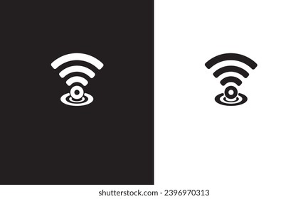 Black and white wifi icon