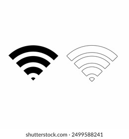 black and white wifi signal. hotspot area on a white background