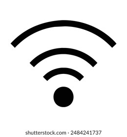 Black and white wifi symbol on white background. Vector illustration