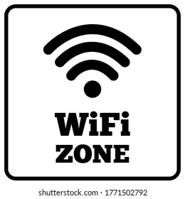 Black and white wifi zone sign