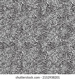 Black and white wild animal skins patchwork wallpaper abstract vector seamless pattern