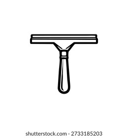 Black and white window squeegee icon vector cleaning tool illustration