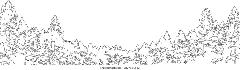Black and white of a windswept tree a grassy hill with sparse bushes nature. vector design