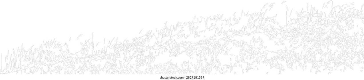 Black and white of a windswept tree a grassy hill with sparse bushes nature. vector design