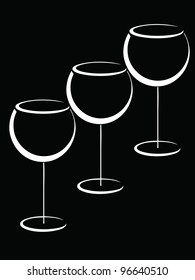 Black and white wineglasses