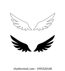 Black and white wing logo 