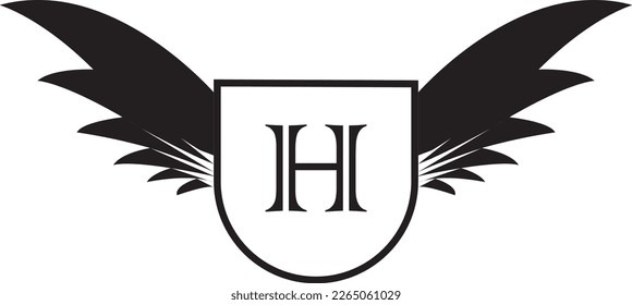 Black white Wing Logo Of H