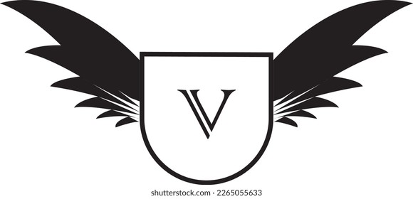 Black White Wing Logo OF V
