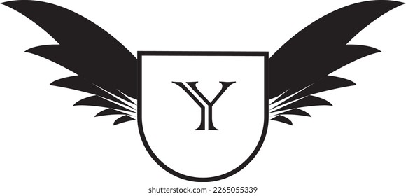 Black White Wing Logo Of Y