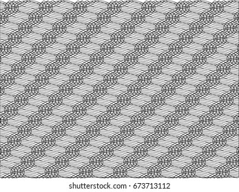 black and white wire mesh line ellipse pattern in vector