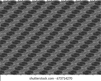 black and white wire mesh line ellipse pattern in vector