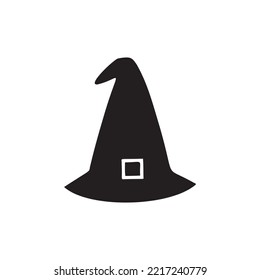 Schwarz-Weiß-Hexenhut zu Halloween. Geeignete Vektorgrafik für Design und Illustration zu Halloween-Ereignissen