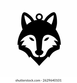 Black and white wolf head silhouette.