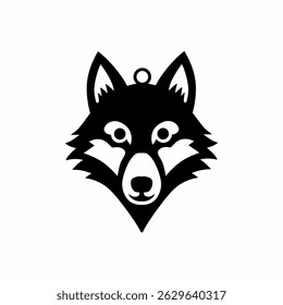 Black and white wolf head silhouette.