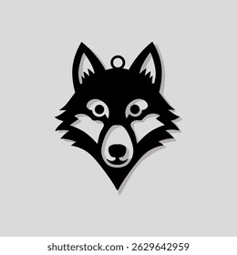Black and white wolf head silhouette.