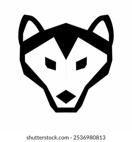 black and white wolf head vector