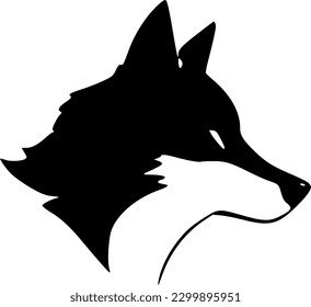 black and white of wolf icon