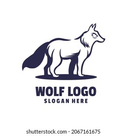 logotipo de lobo blanco y negro