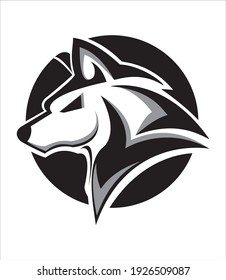black and white wolf logo design for esport 
