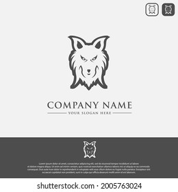 black and white wolf logo design template, suitable for sports logo icons