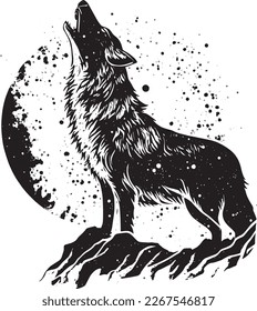 black and white wolf logo, wolf vector, wolf illustration