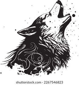 black and white wolf logo, wolf vector, wolf illustration