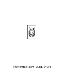 lobo blanco y negro sobre fondo blanco fresco .vector plantilla de diseño