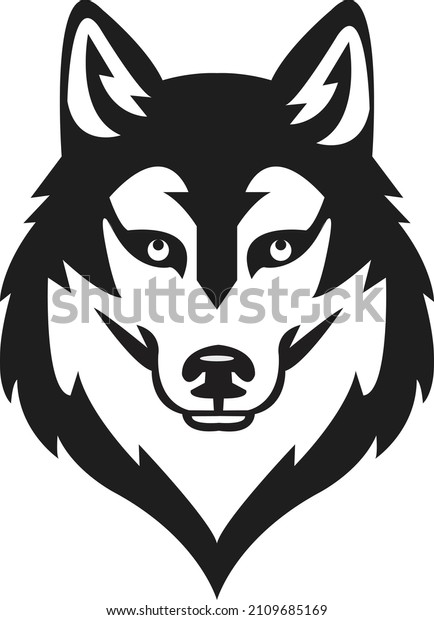 Black White Wolf Vector Stock Vector (Royalty Free) 2109685169 ...