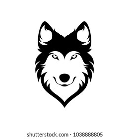 Black and White Wolves Head Simple Design