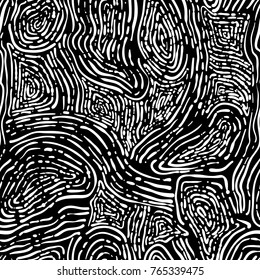 black and white wood hand drawing lines seamless pattern
