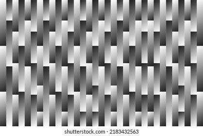 Black and white wood parquet pattern made from gradient colored rectangle vector pattern. Background for wallpaper, banner, cover, card, backdrop, and prints. 