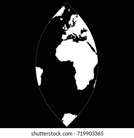 Black and white world in Cassini projection