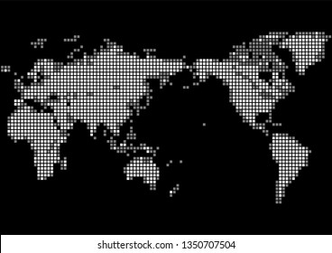 black and white world map 