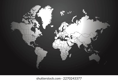 Black and White World Map Background with Rustic Texture