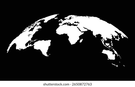 Schwarz-Weiß-Weltkarte Globe Silhouette Vektor