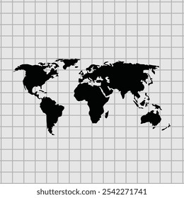 black and white world map vector suitable for website poster and banner design