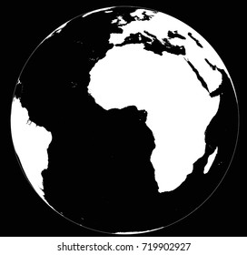 Black and white world in Vertical Perspective projection