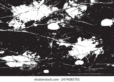 Black and White Worn Texture with Grunge Pattern of Dust, Dirt, Scratches, and Chips