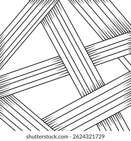 black and white woven line background illustration