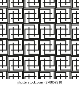 Black and white woven texture background - seamless pattern, vector graphics