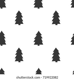 Black and white wrapping paper. Vector seamless geometric pattern with Christmas trees.