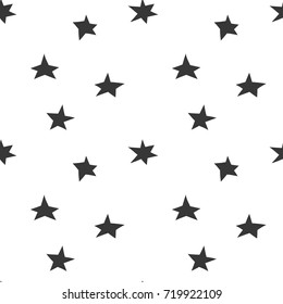 Black and white wrapping paper. Vector seamless geometric pattern with stars.